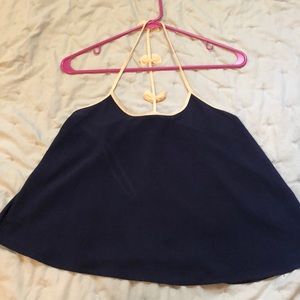 Navy blue top with beautiful back